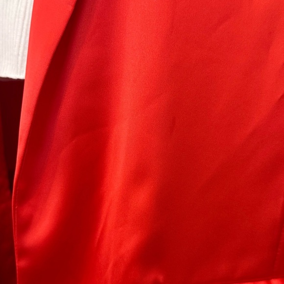 BB Dakota Steve Madden Smooth Talk Blazer Satin Open Front Red XS New Oversized - Picture 10 of 14